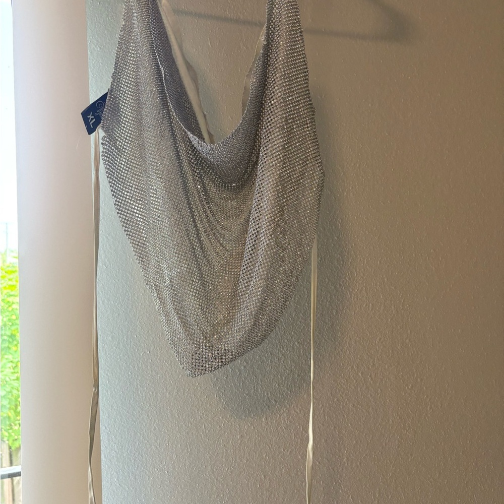 Silver Chainmail Halter Top